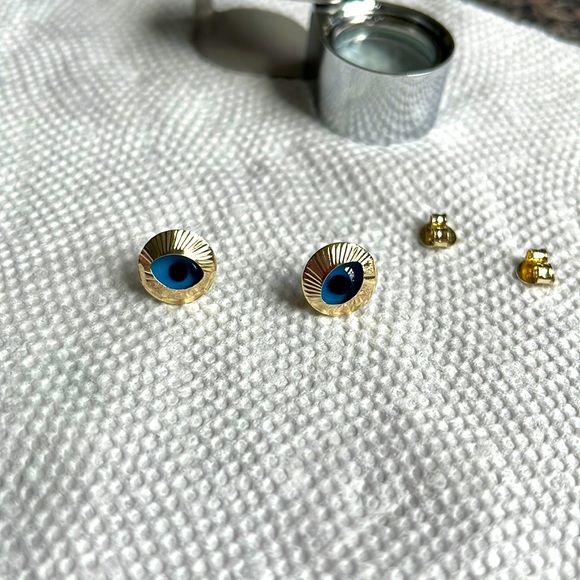 Vintage 14k hand wrought Turkish evil eye - Picture 2 of 5